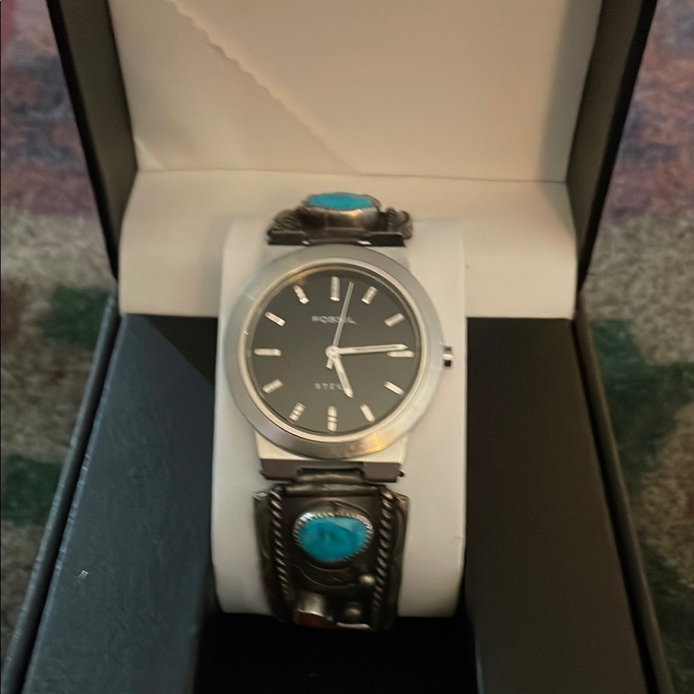 Silver and Turquoise Watch